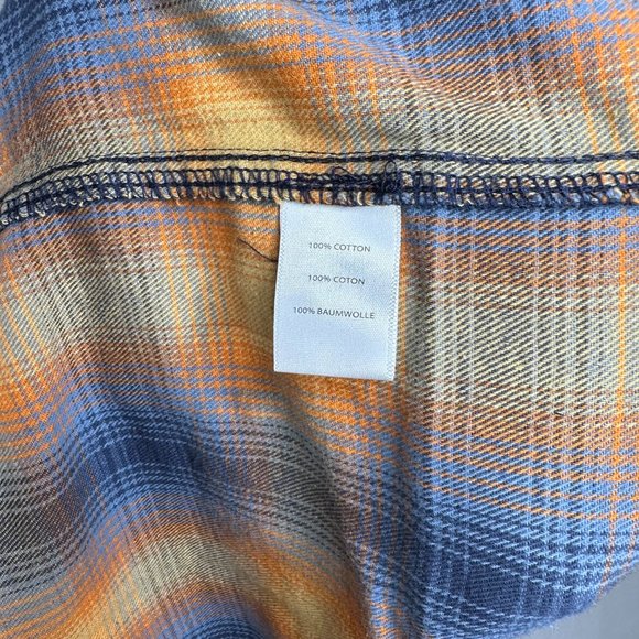Noble Outfitters Orange Blue Long Sleeve Flannel Mens Size 3XLT - Picture 6 of 6